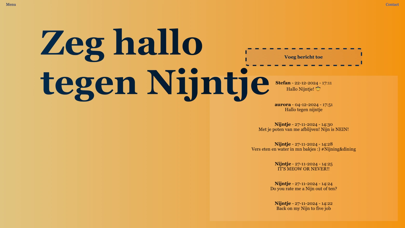 Screenshot, messageboard Nijntje